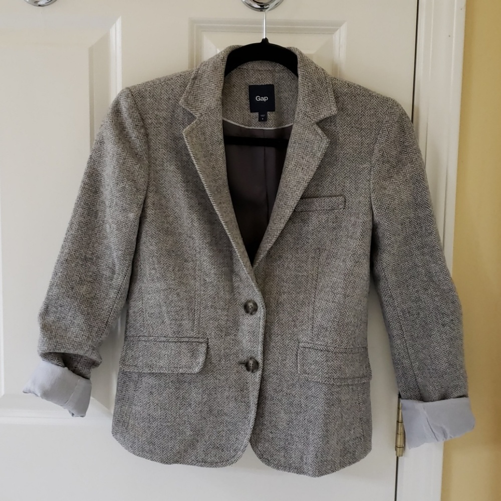 Gap Herringbone Wool Blazer